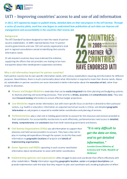 IATI &ndash; Improving countries` access to and use of aid information