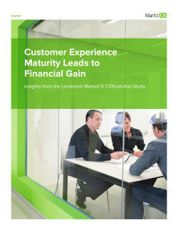 Customer Experience Maturity Leads to Financial Gain
