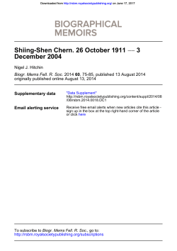 Shiing-Shen Chern. 26 October 1911