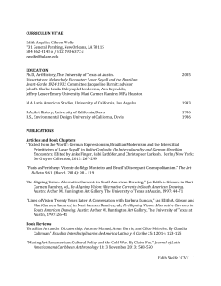 Edith Wolfe / CV / 1 CURRICULUM VITAE Edith Angelica Gibson