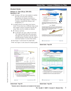 Answer Key &bull; Lesson 4: Distance vs. Time