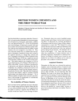 british women chemists and the first world war