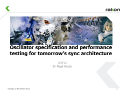 1405 Oscillator Specification and Performance Testing