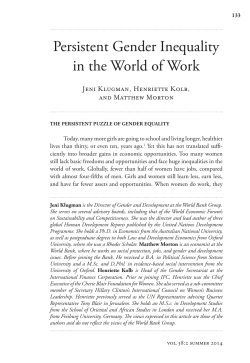 Persistent Gender Inequality in the World of Work