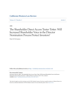 The Shareholder Direct Access Teeter-Totter