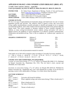 applied ecology and conservation biology