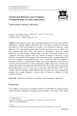 Sociosexual Behavior and Chemical Communication of Aotus