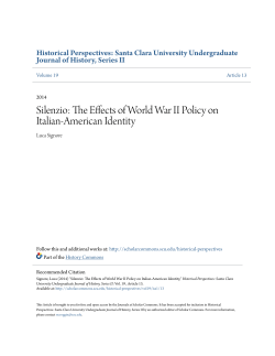 Silenzio: The Effects of World War II Policy on Italian