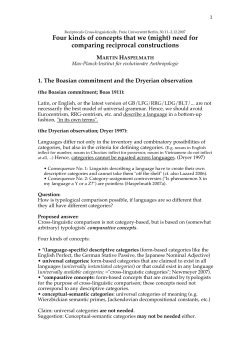 Four kinds of concepts that we (might) need for comparing reciprocal