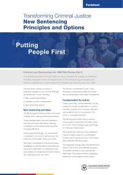New sentencing principles and options fact sheet