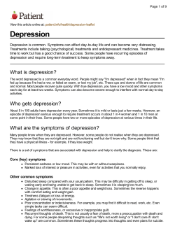 Depression - The Parks Medical Practice