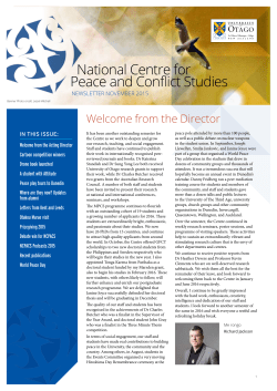 national Centre for Peace and Conflict Studies