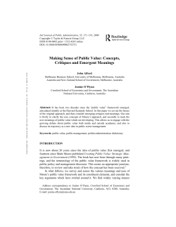 Intl Journal of Public Administration Making Sense of Public Value