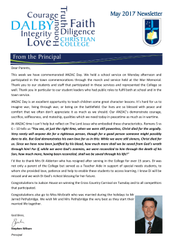 May 2017 - Dalby Christian College