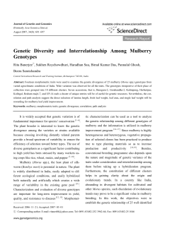 Genetic Diversity and Interrelationship Among Mulberry Genotypes