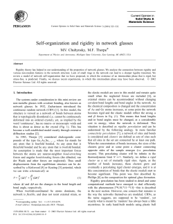 Self-organization and rigidity in network glasses
