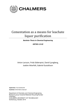 Cementation as a means for leachate liquor purification