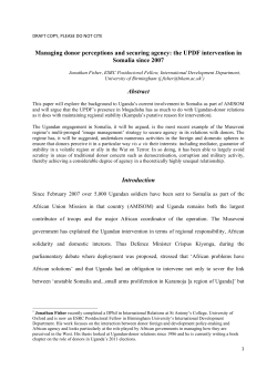 Managing donor perceptions and securing agency: the UPDF