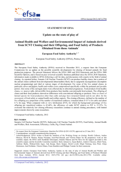 Update on the state of play of Animal Health and Welfare and