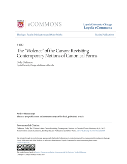 "Violence" of the Canon - Loyola eCommons