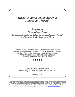 National Longitudinal Study of Adolescent Health Wave III Education