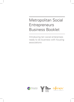 Metropolitan Social Entrepreneurs Business Booklet