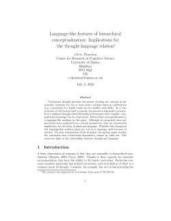 Language-like features of hierarchical conceptualization