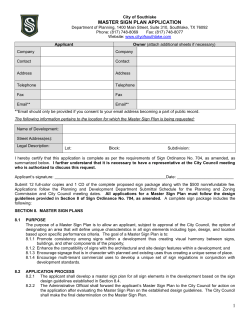 Master Sign Plan - City of Southlake
