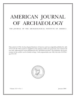 american journal of archaeology - University of Cincinnati Classics