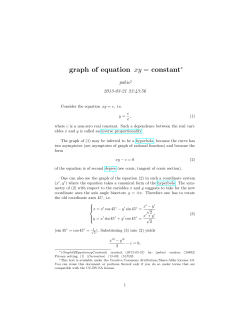 graph of equation xy = constant