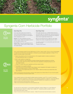 Syngenta Corn Herbicide Portfolio