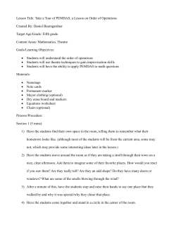 Lesson Title: Take a Tour of PEMDAS, a Lesson on Order of