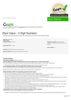 Place Value - 3 Digit Numbers