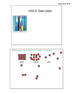 Unit 2: Gas Laws