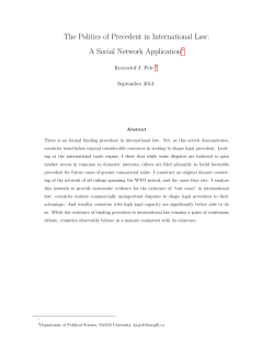 The Politics of Precedent in International Law