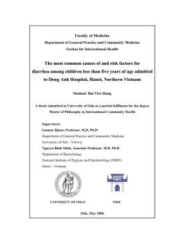 The most common causes of and risk factors for diarrhea among