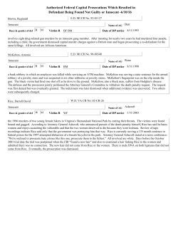 Authorized Federal Capital Prosecutions Which Resulted in