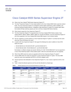 Cisco Catalyst 6500 Series Supervisor Engine 2T