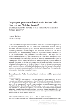 Language vs. grammatical tradition in Ancient India: How real was
