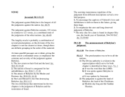 1 2 9/29/02 Jeremiah 50:1-51:33 The judgment against Babylon is