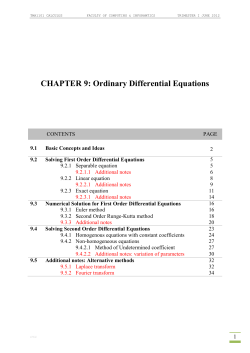 CHAPTER 9: Ordinary Differential Equations