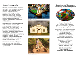 Careers in geography Department of Geography University of New