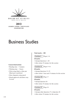 2013 HSC Business Studies