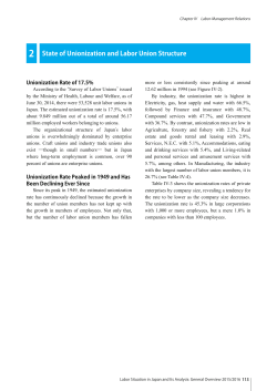 State of Unionization and Labor Union Structure (PDF:501KB)