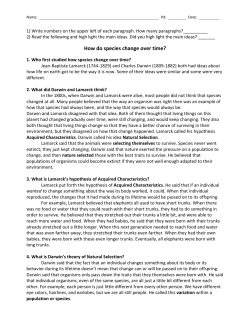 How do species change over time?