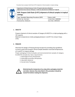 SOP: Prepare Cold Chain (2-8&deg;C) shipment of clinical samples in