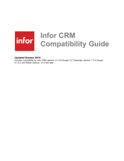 Infor CRM Compatibility Guide