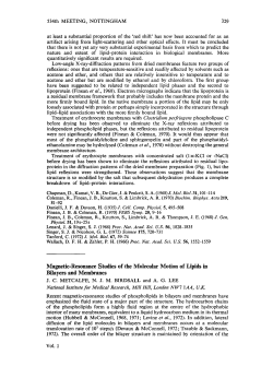 Magnetic-Resonance Studies of the Molecular Motion of Lipids in