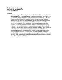 On Knowing the Meaning - Philosophy Department