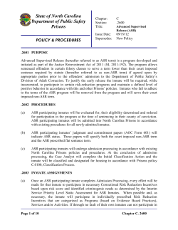 Advanced Supervised Release (ASR)